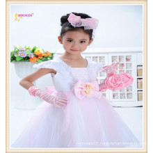 Vêtements enfants rose robes de ballet de filles de haute qualité robe de soirée en mousseline de soie pour les enfants filles robe de mariage jupe en dentelle